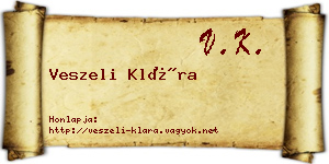 Veszeli Klára névjegykártya